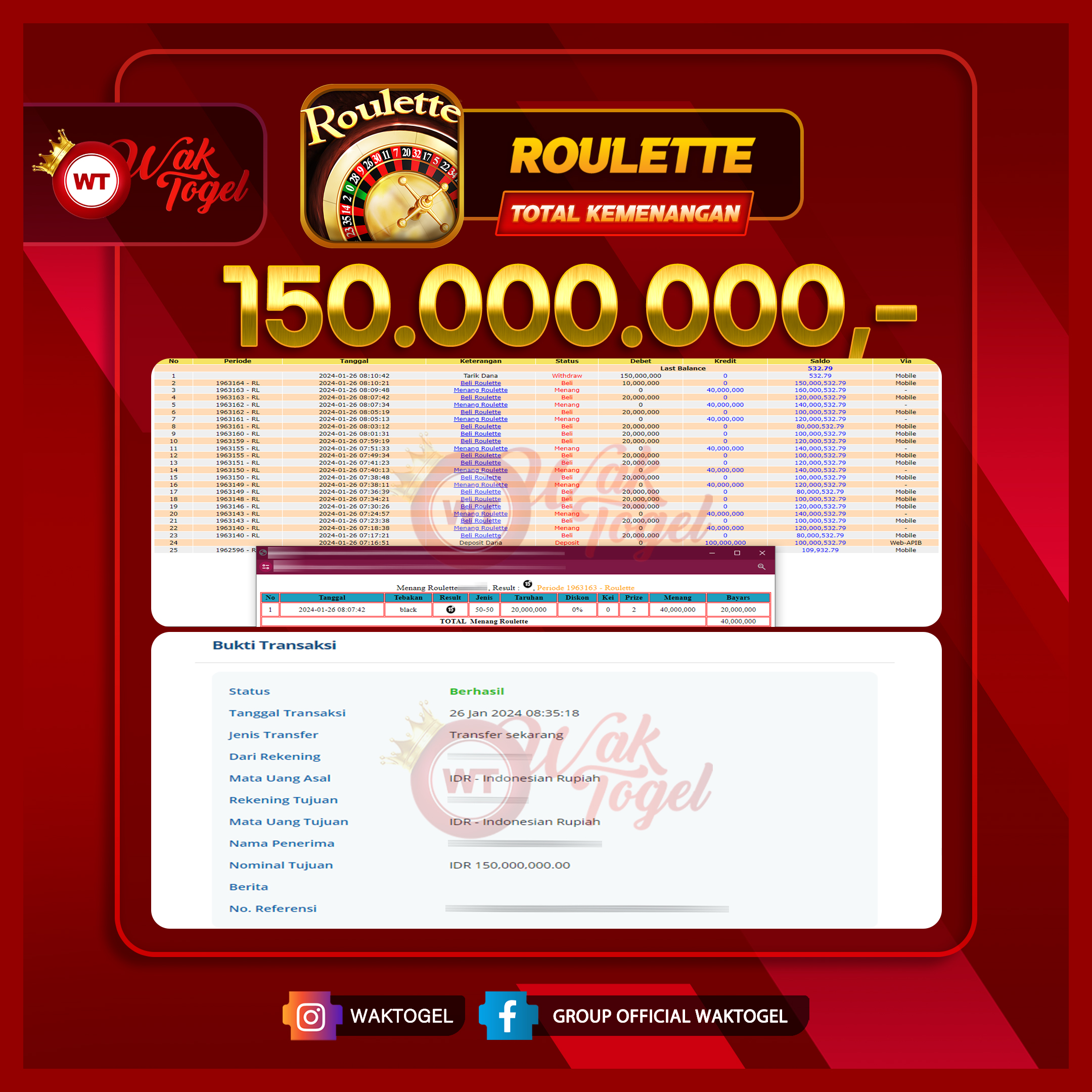 BUKTI PEMBAYARAN ROULETTE WAKTOGEL