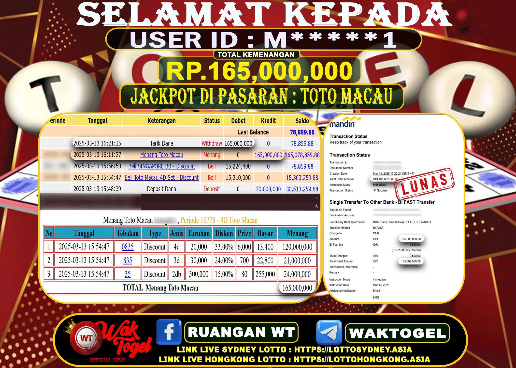 BUKTI PEMBAYARAN TOTO MACAU WAKTOGEL
