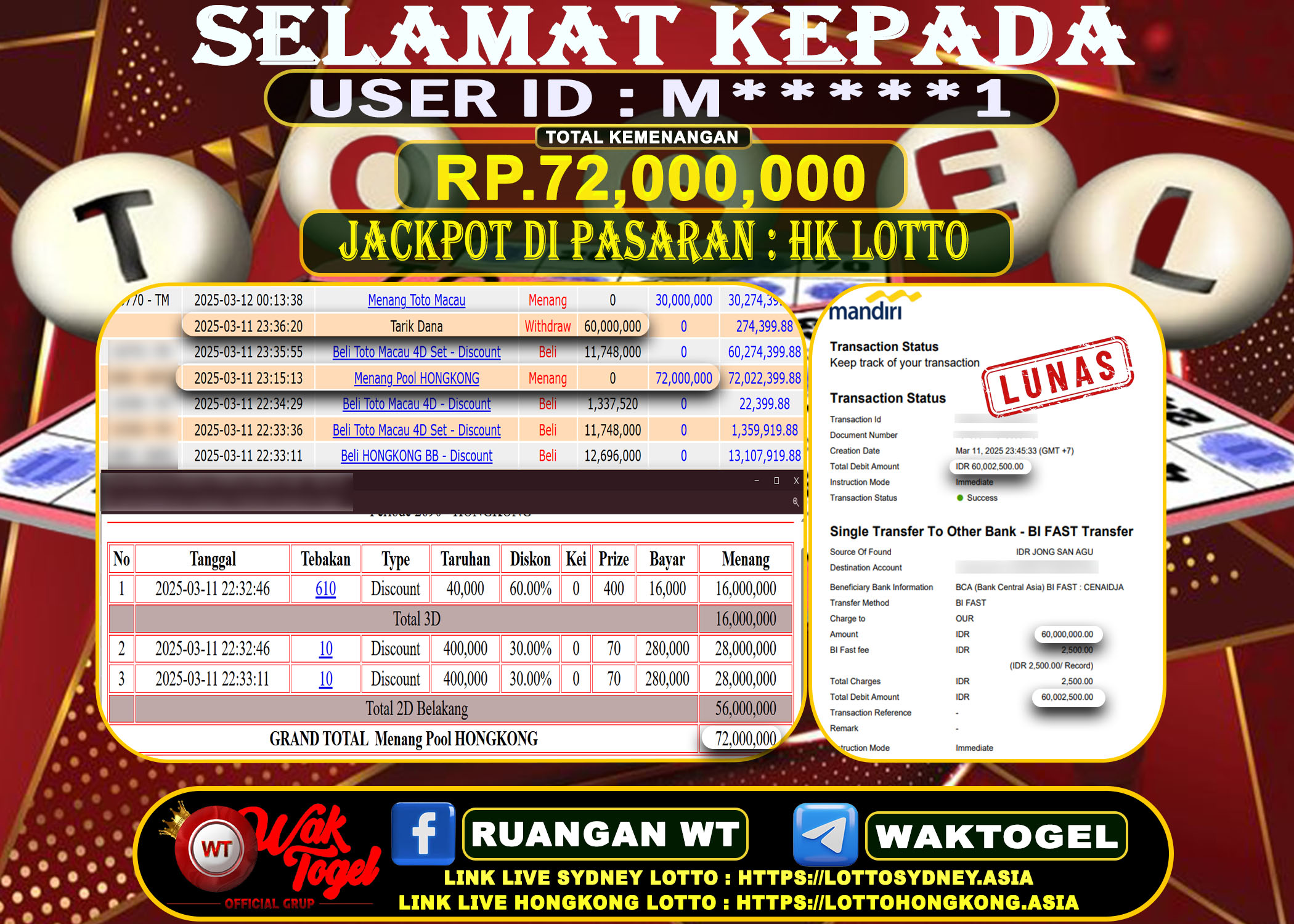 BUKTI PEMBAYARAN HONGKONG LOTTO WAKTOGEL