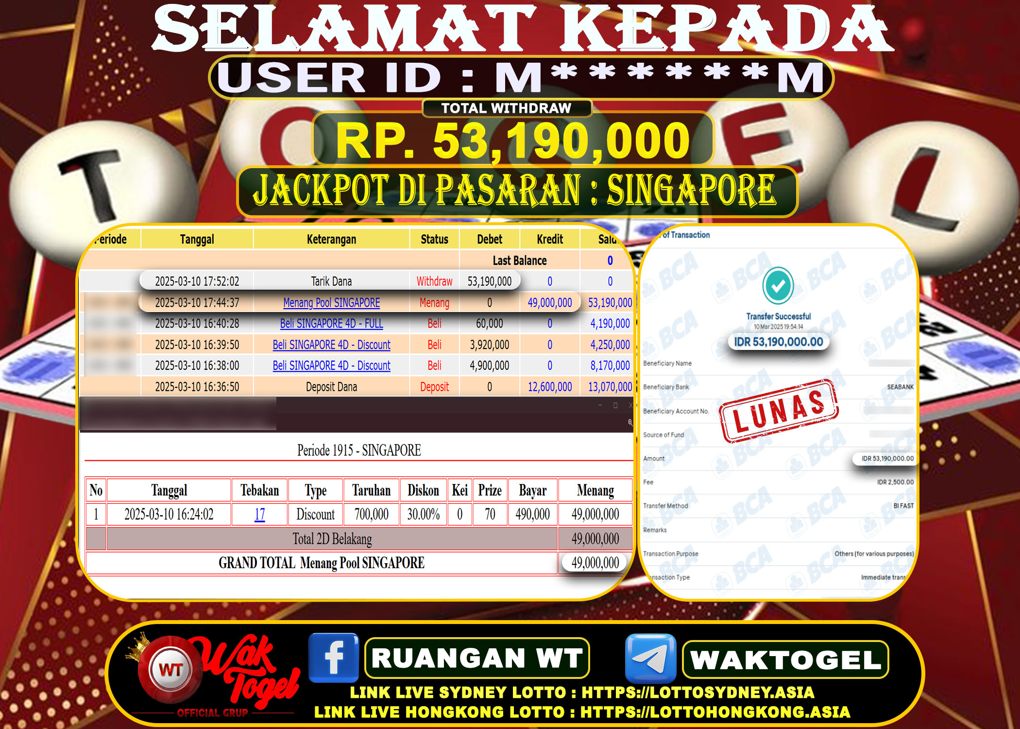 BUKTI PEMBAYARAN SINGAPORE WAKTOGEL