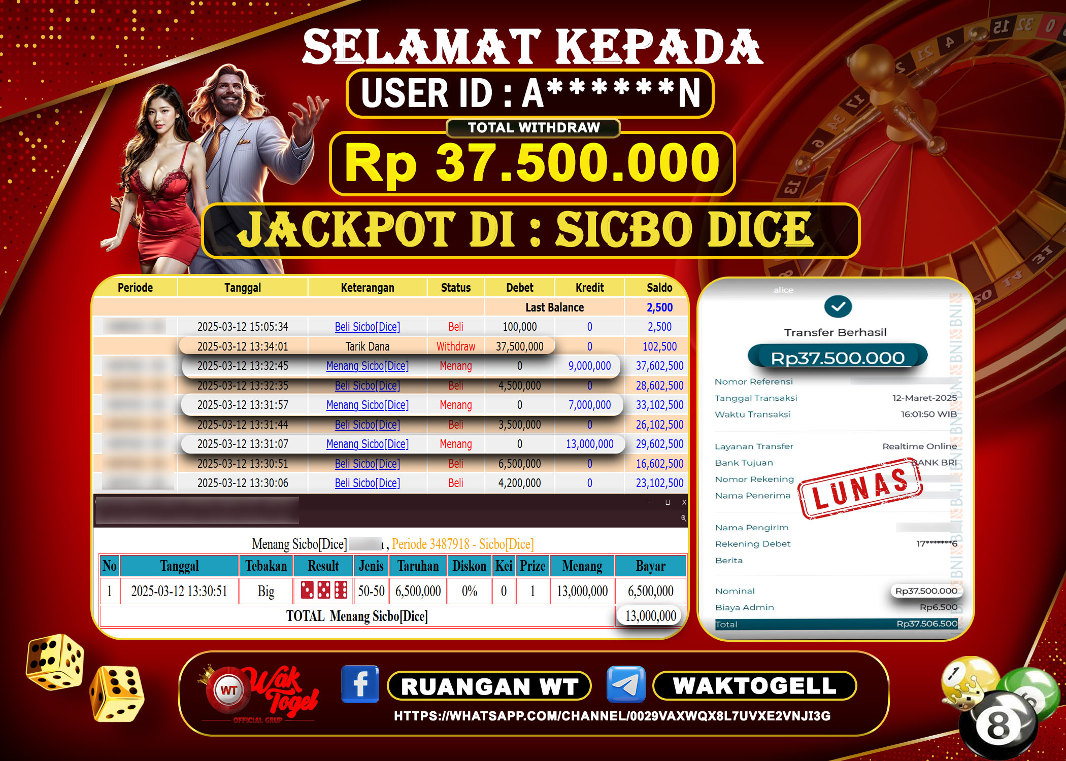 BUKTI PEMBAYARAN CASINO WAKTOGEL