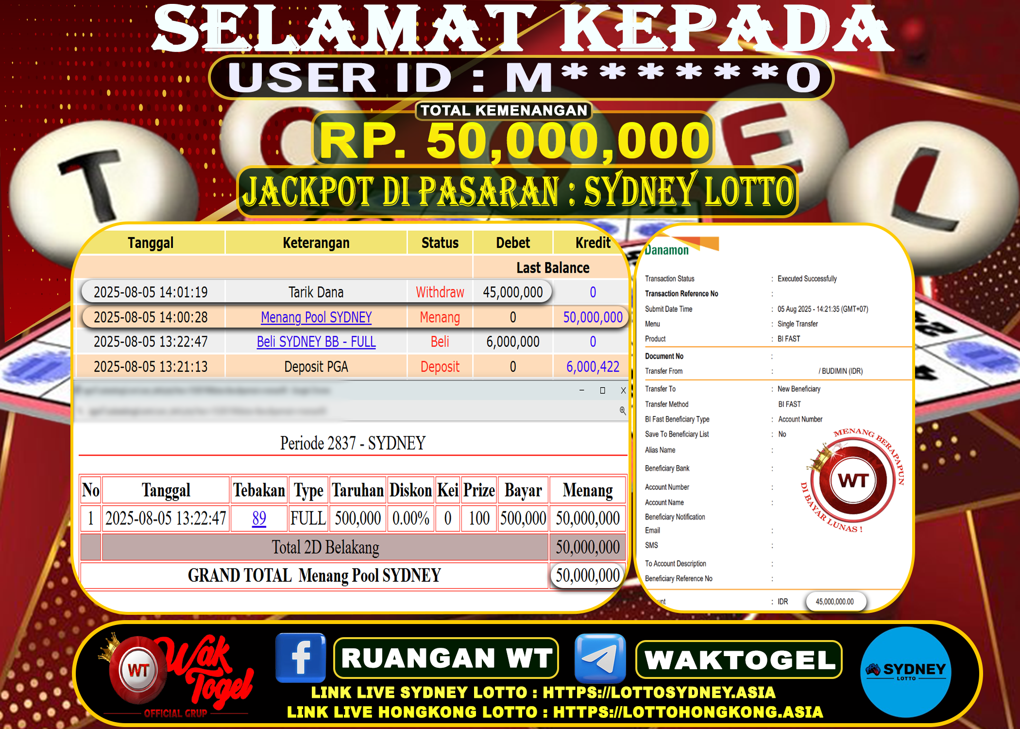 BUKTI PEMBAYARAN SYDNEY LOTTO WAKTOGEL