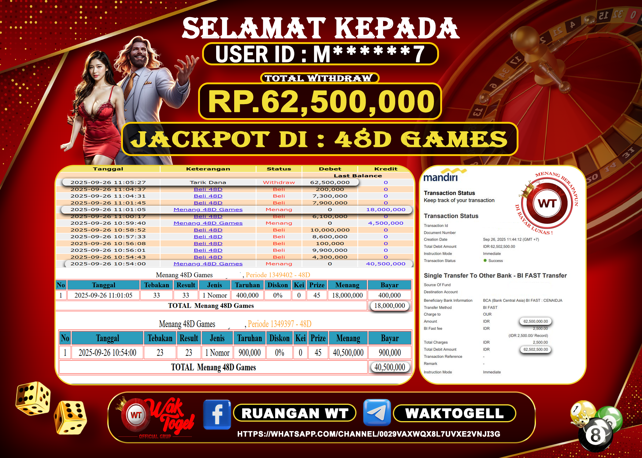 BUKTI PEMBAYARAN CASINO WAKTOGEL