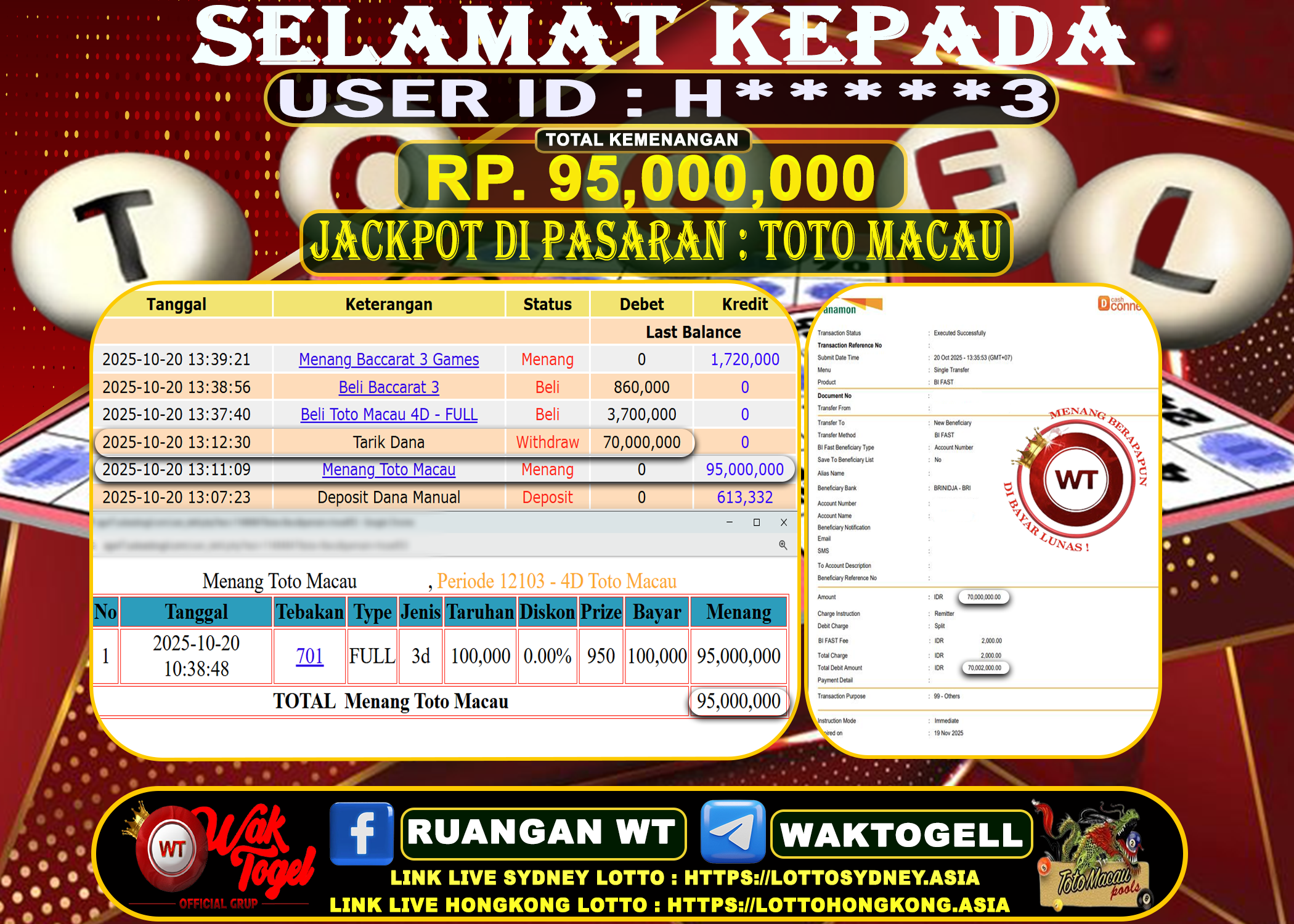 BUKTI PEMBAYARAN TOTO MACAU WAKTOGEL
