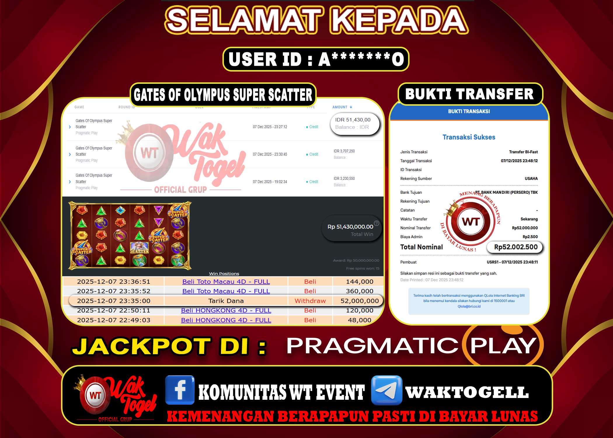 BUKTI PEMBAYARAN SLOT WAKTOGEL