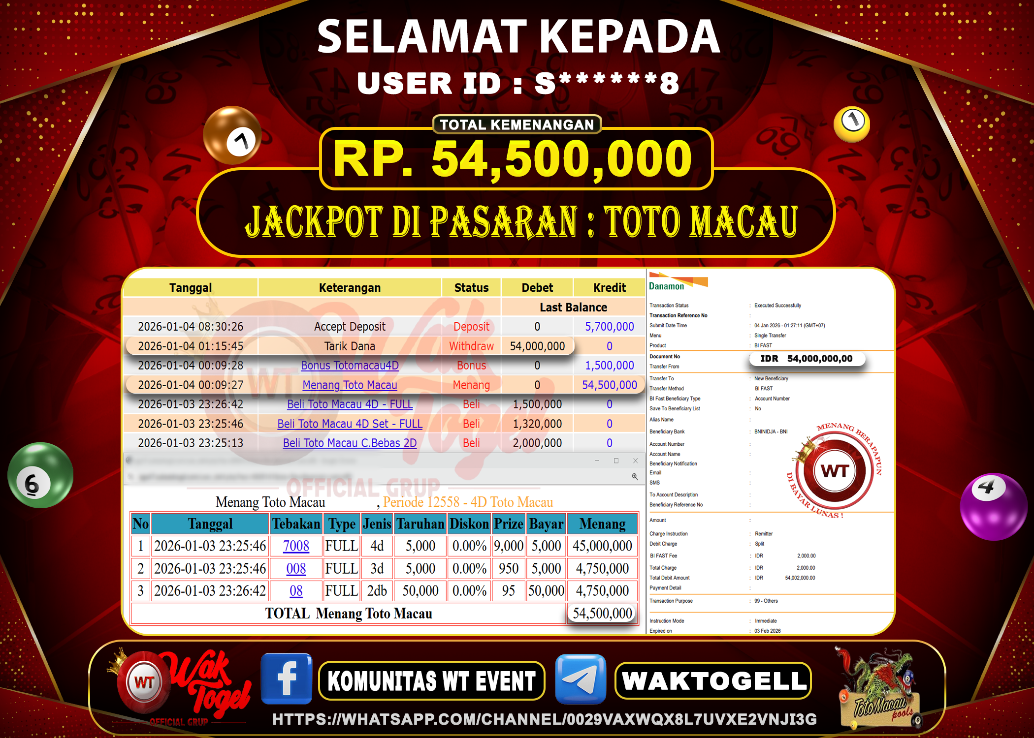 BUKTI PEMBAYARAN TOTO MACAU WAKTOGEL
