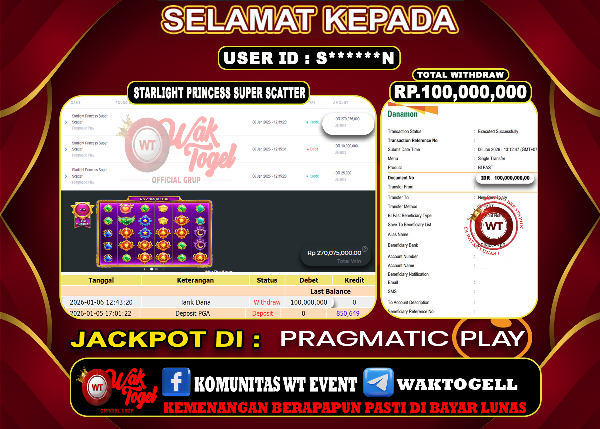 BUKTI PEMBAYARAN SLOT WAKTOGEL